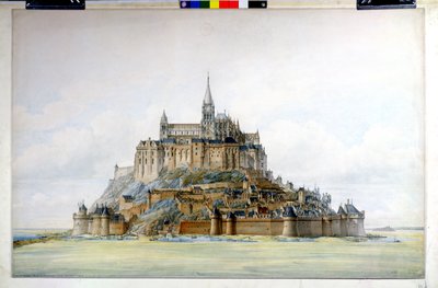 Progetto per il restauro di Mont Saint-Michel (lato sud), marzo 1875 da Edouard Jules Corroyer